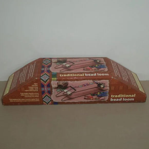 Indian Native TRADITIONAL BEAD LOOM with Loom Beads Thread Needles Instructions - Picture 3 of 7